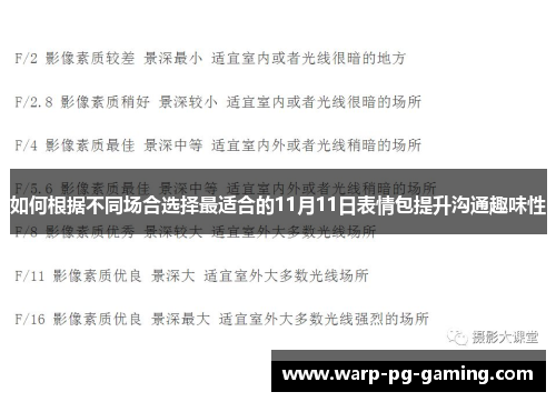 如何根据不同场合选择最适合的11月11日表情包提升沟通趣味性